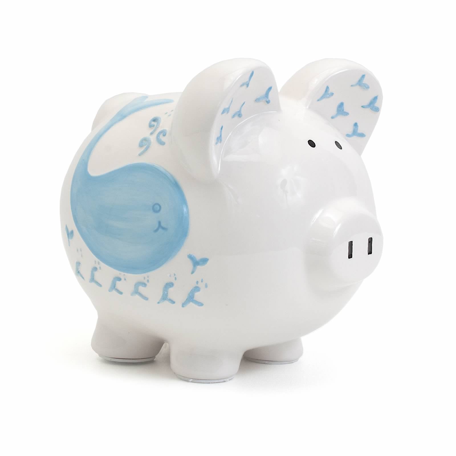 Personalized Hand Painted Willy The Whale Piggy Bank From