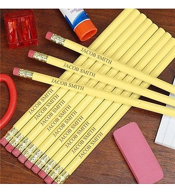 Personalized Yellow School Pencils