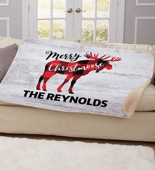 Personalized Gifts Personalization Universe Personalized Merry Christmoose Blanket
