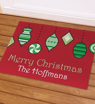 Personalized Christmas Ornaments Doormat Personalization